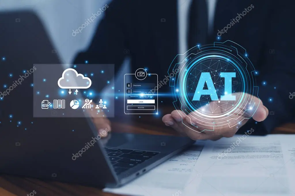 AI-powered interface visualizing business processes and data flows
